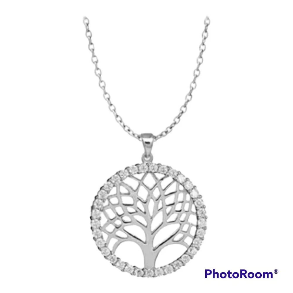 Sterling Silver and Swarovski Crystal Tree of Life - Picture 1 of 5